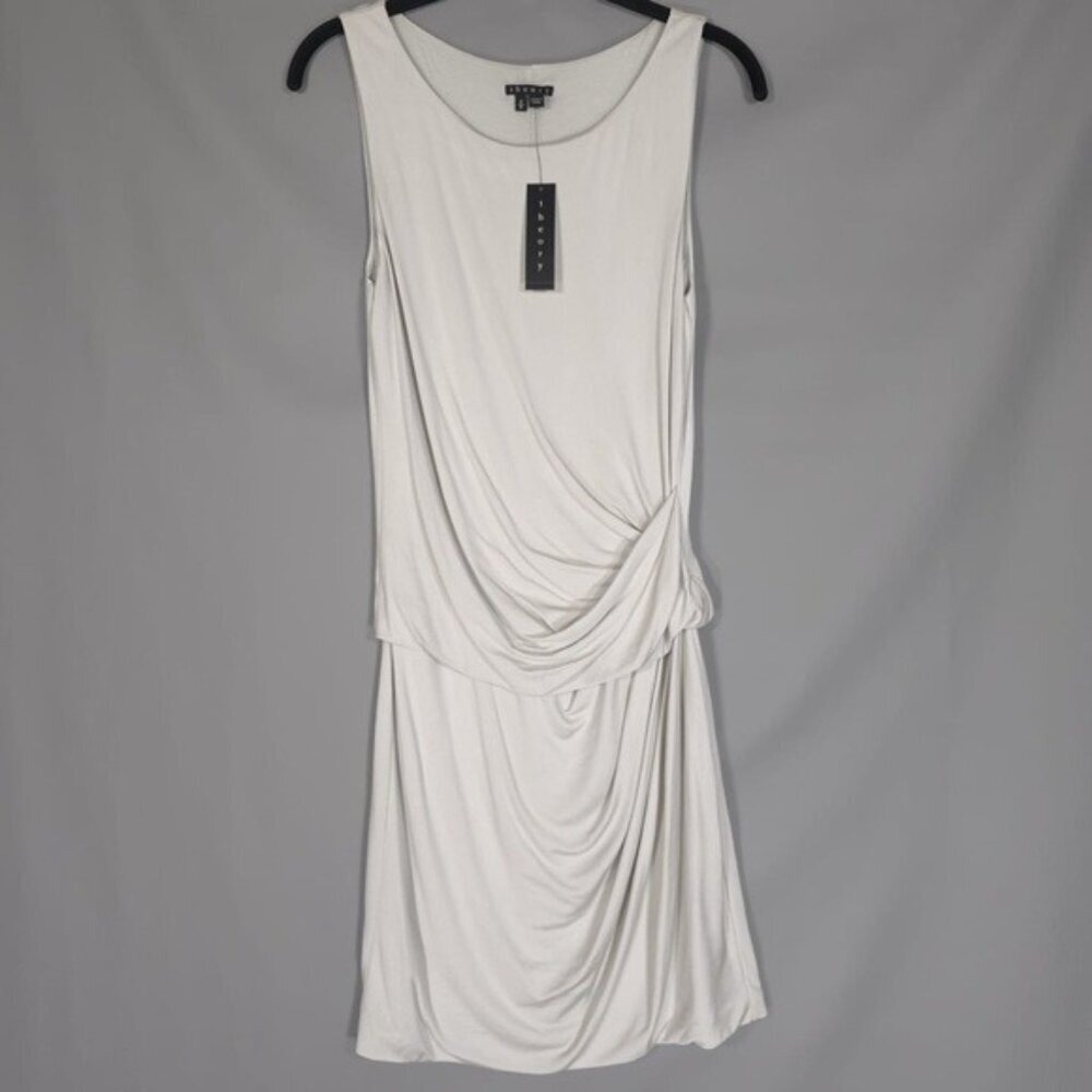 NWT THEORY Women’s SILK Blend ADITIAN Dress HOROSCOPE ICY Draped Tank SMALL